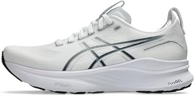 ASICS Men's Gel-Kayano 32 Running Shoes, 8, White/Pure Silver
