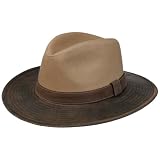 Stetson CHAPEAUSHOP Twotone Chapeau Traveller Cowboy Protection UV 40 Bande en Cuir Homme Toutes Saisons