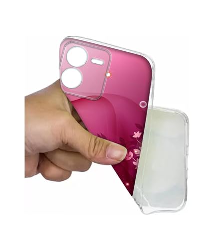 Image of Casotec Pink Abstract Design Printed Silicon Soft TPU Back Case Cover for iQOO Z9 5G