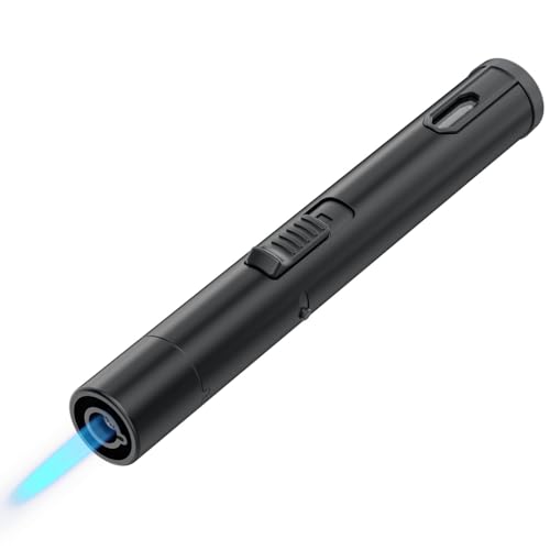 Briquet Tempete Long Allume Bougie Gaz Rechargeable Coupe-Vent Briquet pour Cuisine Barbecue Gazinière Allume-feu (Vendu sans gaz)