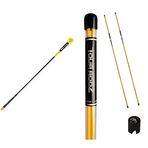SKLZ Gold Flex, Golf Swing Trainer, Golf Accessories, Yellow/Black, Ladies/Junior, 40'' / 102cm & Longridge Men's Practice Aid Tour Rodz Golf Alignment Sticks Yellow
