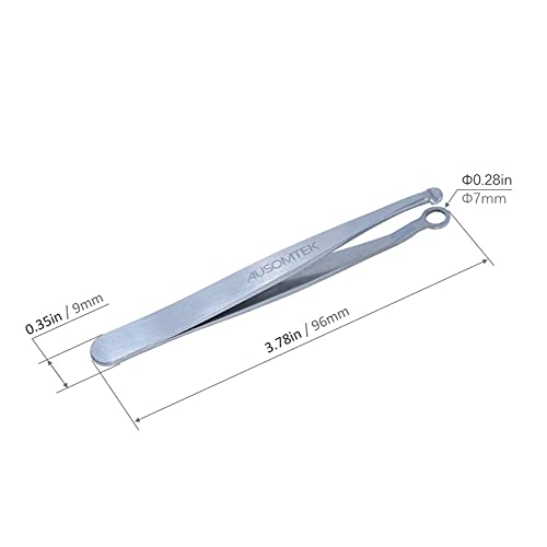 [Upgraded Version] Ausomtek Nose Hair Trimming Tweezers, Ear Hair Trimming Tweezers, Eyebrow Grooming Scissors, Eyelash Clipper, Stainless Steel Grooming Scissors, Safe Round-Headed, For Men And Women #TOP3