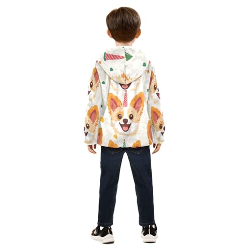 Dog Birthday Party Girls Fleece Jacket Girls Fall Jacket Girls Zip Up Hoodie Girls Sherpa Jacket 2-10T4