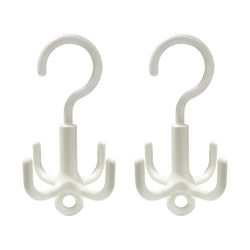Sihuuu Belt Hanger, Twirl Tie Rack, Scarf Holder Hook For Closet With 4 Claws, 360 Degree Rotating Closet Clothes Hangers, Good For Hanging Scarf, Ties, Hats, Towels,Bags(2 Pcs) #TOP27