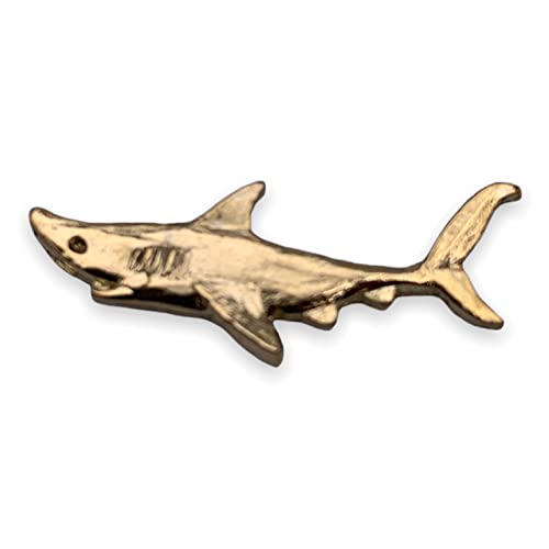 StockPins Shark Lapel Pin – Gold Animal Pin for Men and Women, Shark Jewelry for Jackets, Hats, and Backpacks, Perfect for Marine Animal Lovers
