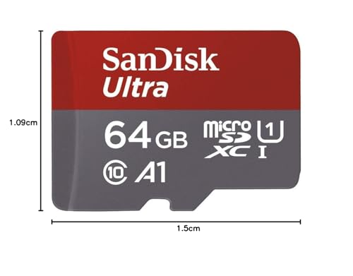Image of SanDisk 64GB Class 10 microSDXC Memory Card with Adapter (SDSQUAR-064G-GN6MA)