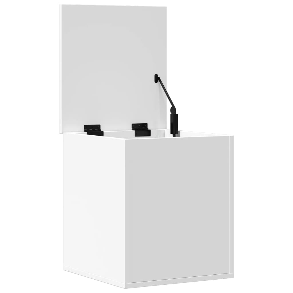 Caja de almacenamiento blanca, 40 x 42 x 46 cm, material de madera, organizador de almacenamiento, estante, ropa, armario