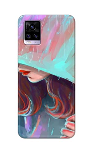 Image of PRINTFIDAA Pretty Woman Under The Umbrella Painting Printed Designer Hard Case for Vivo V20 Back Cover -(e) RPM1007