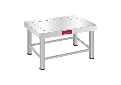 Image of Amanda Stainless Steel Kitchen Patla /Bathroom Stool (13.5 x 9 x 7 Inch) | Heavy-Duty Anti-Slip Steel Table | Rust-Proof, Durable & Multipurpose for Kitchen, Bathroom & Outdoor Use