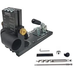 Massca Pocket Hole Jig Kit M1 - Adjustable & Easy to Use Pocket Screw Jig - Heavy Duty Drill Jig for Angled Holes with Drill Bit, Pocket Self Tapping Screws &Driver Bit,