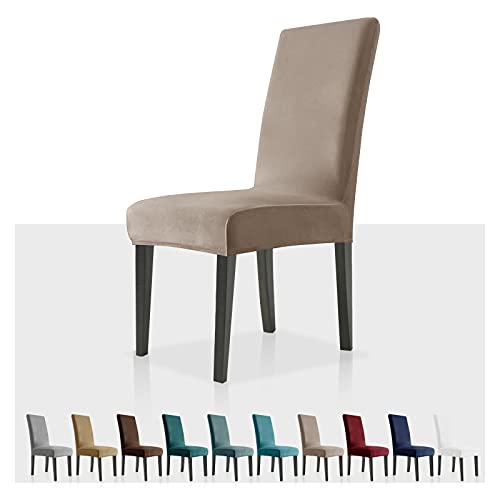 MAXIJIN Coprisedie con Schienale 6 pezzi in Velluto, Elasticizzato Lavabile