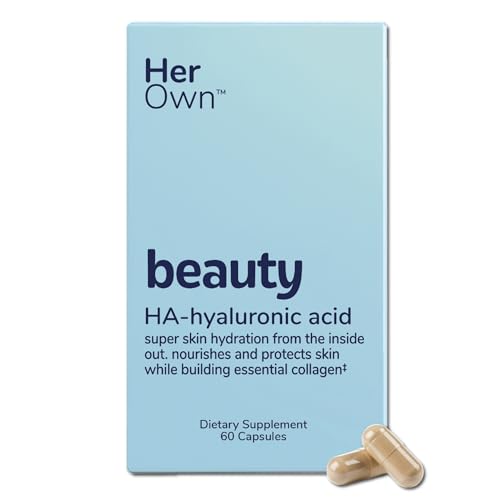 Image of Her Own Beauty Hyaluronic Acid Capsules, Essential Collagen, Zinc, Magnesium, Vitamin C, Support Beautiful Skin, 60 Servings