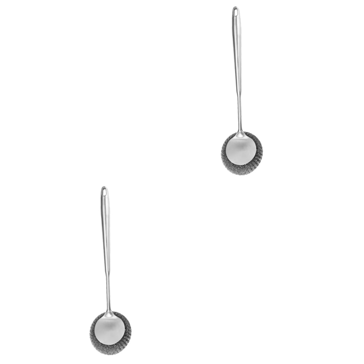 2 Cepillos Inoxidable para Sartenes Ollas Platos con Mango De Lana De Alambre para Limpiar Platos Estropajo De Cocina Acero Inoxidable 304 Plateado