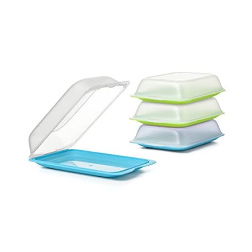TATAY Set de 4 Porta Embutidos y Alimentos Fresh MAXI, Libre de BPA, Reutilizables, Apilables, Apto Lavavajillas y Microondas, Colores Azul y Verde. Medidas 17 x 6,2 x 25,2 cm
