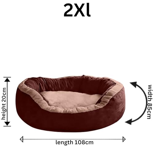 Image of DRILLY Premium Fur XXL Dog Bed for Extra Large Dogs Washable-Orthopedic Big Dog Beds | Big Breed | | Giant Human Dog Bed (XXL)