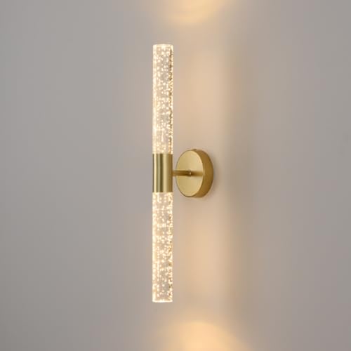 SXYSXYSXY LED 12W Acrílico Lámpara de pared Interior Nórdico Moderno Apliques de pared Creativo Minimalismo Luz cálida 3000K Lámpara de cabecera Salón Dormitorio 10 * 51cm,Oro