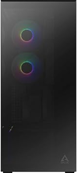 ARCTIC Xtender VG (Mirror Black) with Vertical GPU Mount - PC Case, Mirrored Glass, 2 x 420 mm Radiator Support, Full Tower, Big Tower, E-ATX, 5X A-RGB Fans pre-Mounted - Black