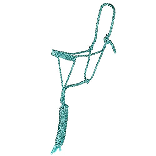 Tough-1 Mule Tape Halter With 10Ft Lead Turq N/A #TOP23