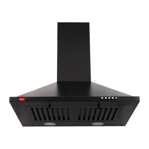 Image of Pigeon 60 cm 1250 m3 /hr Pyramid Kitchen Chimney with Elegant Look, Baffle Filter, Push Button, Efficient Dual LED Lamps (Black)