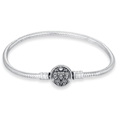 Hecate Charm Bracelet for Women 925 Sterling Silver Snake Chain Goddess Hekate Bead Bracelets Triple Moon Wiccan Pagan Magic Witchcraft Amulet Jewelry Gifts