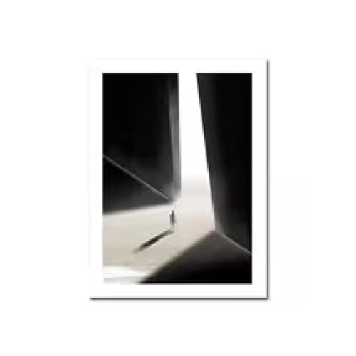 Peinture sur toile décoration murale noir et blanc tableau abstrait - 2