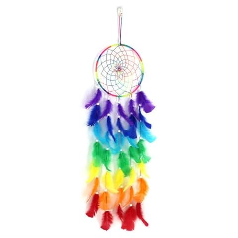 Rainbow Dream Catcher Catchers Feather Handmade Flowers DIY for Girls and Boys Cover