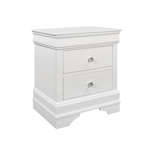 Global Furniture USA Pompei Metallic White Nightstand