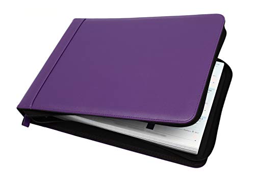 2Fold Zippered Business Check Binder 7 Ring For 3-Up Business Size Checks With Extra Business Card Case - Pu Leather Deluxe 7 Ring Checkbook Binder Portfolio With 600 Check Capacity And Storage #TOP5