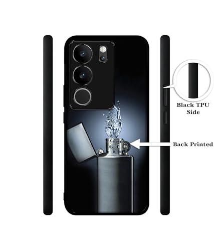 Image of Water Lighter Design Premium 2D Printed Metal Back Case Cover for Vivo V29 5G / V29 Pro 5G