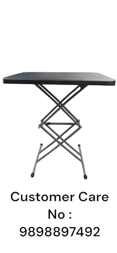 Image of A to Z Hub Height Adjustable Multi-Purpose Plastic Table for Study, Dining & Outdoor (Folding Table, Rectangular, Brown)