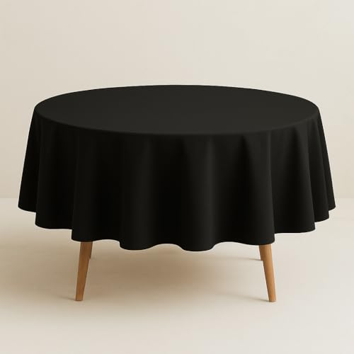 Image of R home 56 Inch Round 100% Cotton Table Cover | Round | 200 GSM Thick Fabric | Anti-Skid | Machine Washable & Reusable | Ideal for Dining Table & Centre Table | Easy Maintenance