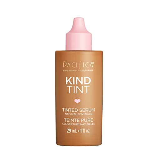 Image of Pacifica Tinted Moisturizer - Kind Tint Serum, Lightweight Hydrating Foundation with Vegan Collagen & Hyaluronic Acid for Dewy Glow, Buildable Coverage, Vegan, 1 fl oz (Shade 08)