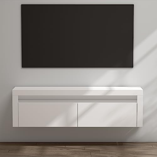 doporro TV Lowboard TV-Schrank Fernsehschrank 160cm in matt Weiß HängendFernsehtisch, TV-Regal für Fernseher Fernsehschrank01