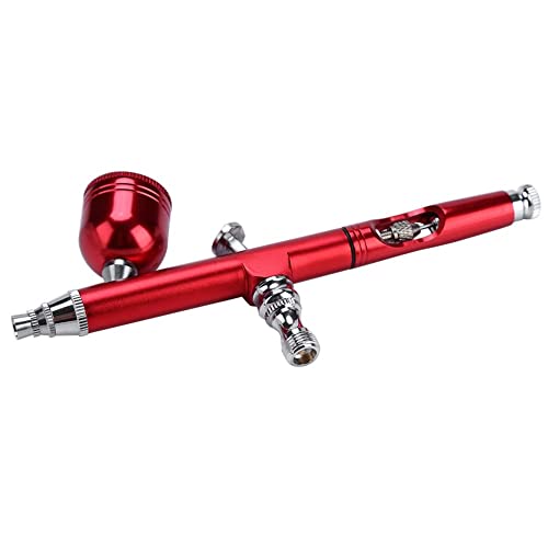 Image of Zerone Airbrush Cake Decorating System, Gravity Feed Airbrush Gun Makeup Spary Gun with Dropper and Wrench 0.3mm Needle Air Brush for Nail Temporary Tattoo (Red)