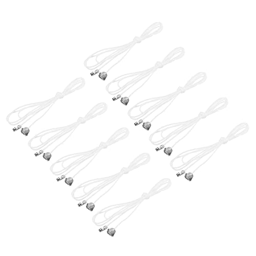 Image of MECCANIXITY Pull Cord for Ceiling Switch, Light Pull Cord String Ceiling Fan String with Connector Pull Chain Extension, White Silver, Pack of 10