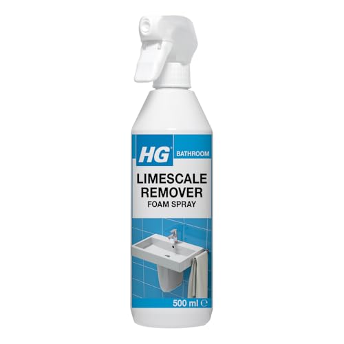HG Limescale Remover Foam Spray, Professional Grade Limescale Remover, Bathroom Descaler, Removes Stains & Deposits from Shower Heads, Taps, Baths & Screens (500ml) - 218050106