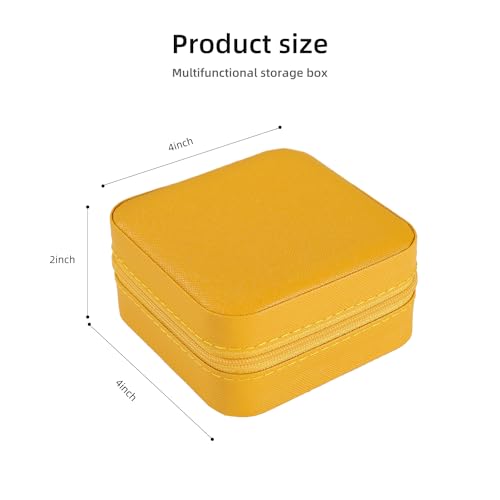 Image of KElofoN Travel jewelry case Travel jewelry box Travel Jewelry Organizer Small Jewelry Organizer Box for Girls Women with Mirror (Yellow-5)