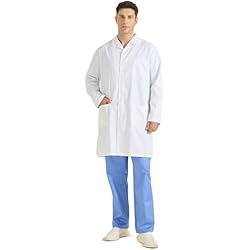 Ropa De Trabajo Pinto MISEMIYA - Bata Laboratorio Unisex - Bata Blanca Laboratorio Hombre - Bata Medico Mujer - Bata de Laboratorio hombre8167 - XXL, Blanco