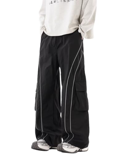 Cargo Sweatpants for Women Teen Girls Baggy Low Rise Wide Leg Pants Elastic Waist Track Pants with Pockets4