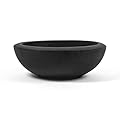 ARBORA 21" Santorini Bowl Polyresin Indoor and Outdoor Planter with Classic Black Finish - Durable, Weatherproof, Lightweight, Large Plant Pot for Patio, Garden, Deck, Entryway