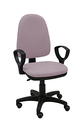 La Silla de Claudia - Silla Oficina Torino con Brazos Fijos | Silla ergonomica Giratoria y de Altura Ajustable con Soporte Lumbar | La Mejor Silla ergonomica Escritorio con Ruedas Parquet | Rosa Palo