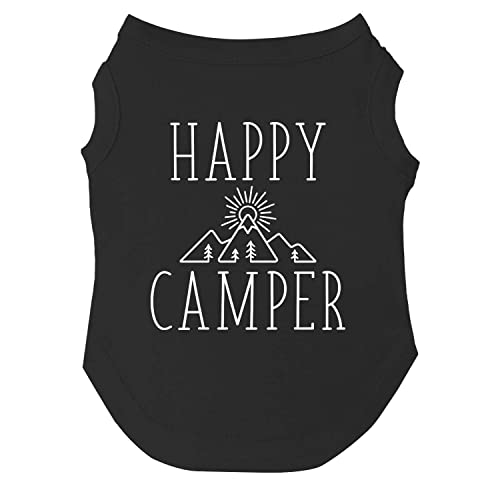 Happy Camper Dog Tee Shirt Sizes for Puppies, Toys, and Large Breeds (Black, Medium 278)