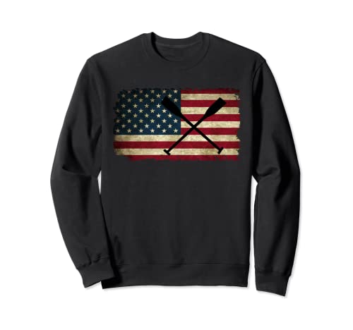 College Vogatori Crew Row Team Bandiera Americana Rower Squadra Regalo Felpa