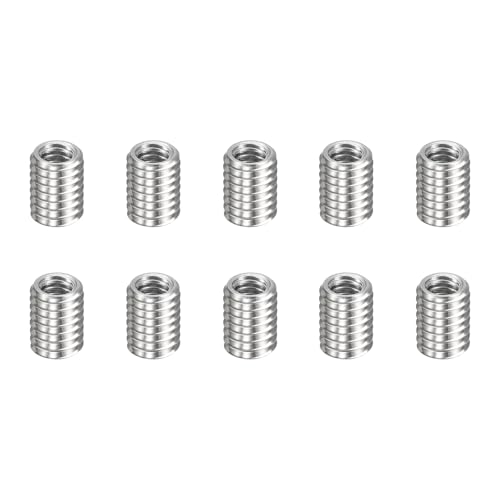 HARFINGTON 10pcs Thread Repair Inserts M3 x 0.5 Male to M2 x 0.4 Female Thread 4mm Long Stainless Steel Reducing Nuts Metric Self Tapping Sleeves Threaded Reducer Industrial Fasteners
