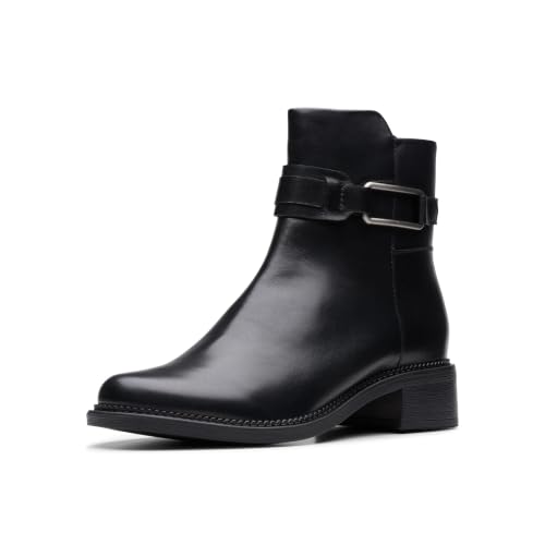 Clarks Damen Maye Bella Stiefelette, Schwarz Leder, 37 EU Weit – Ansicht 1