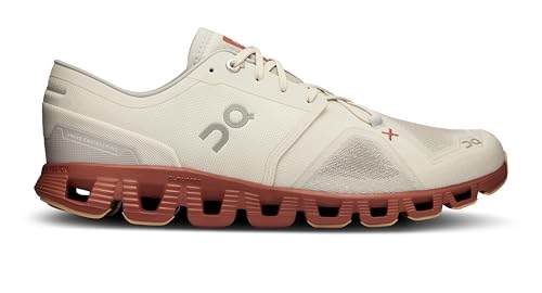 Image of On Cloud X 3 Men's Sneakers, Ice /Auburn, 9 Medium US