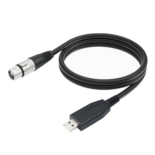 Câble microphone USB A vers XLR femelle REXUS UAM2XF_20 de 2 m pour connecter un PC