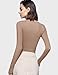 PUMIEY Long Sleeve Shirts for Women Dupes T Shirts Womens Fashion Going Out Tops Fall Outfits Brown Basic Tee, Taffy, Small