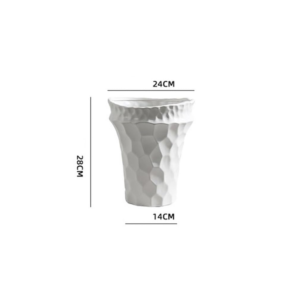 Ceramiczna doniczka 24 cm chinoiserie wazon na kwiaty z otworami odpływowymi do roślin domowych altanka (biała)
