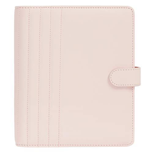 kikki.K Self Designer Collection - B6 Quilted Personal Planner Blush, Features Elastic Pen Loop, Hidden Snap Closure, 6 Ring Metal Binder, 1 Notepad, Vegan, Measures 7.87 L x 7.48 W x 1.57 H